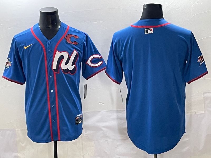 Men 2025 Cincinnati Reds Blank Blue All star Nike MLB Jersey style 3